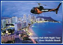 Honolulu city lights helicopter