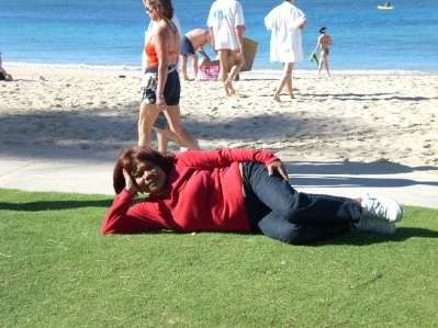 Edna Kerr at Waikiki Beach