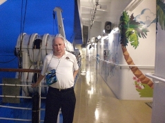 Donald Kerr standing on outside deck of NCL 'Pride of America'