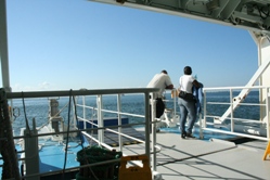 NCL SUN looking out to the tender dock