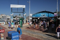 'Welcome to Cabo' tourists in marina area