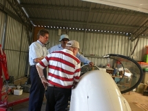 Donald Kerr beside Glider