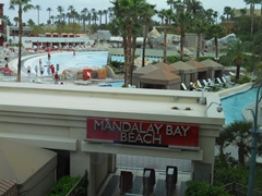 Swimming area outside window Mandalay Bay