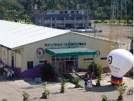 Tourist building at port in Puerto Santo Tomas de Castilla, Guatemala