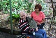 Donald & Edna Kerr holding a Koala