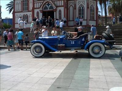 Nice car in front of church in Arica Chile