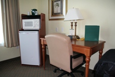 Desk in hotel room